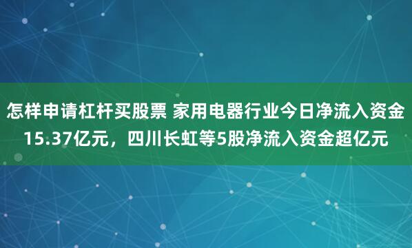 怎样申请杠杆买股票 家用电器行业今日净流入资金15.37亿元，四川长虹等5股净流入资金超亿元