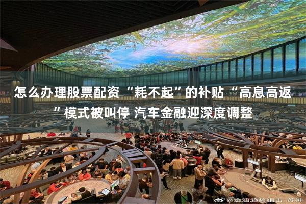 怎么办理股票配资 “耗不起”的补贴 “高息高返”模式被叫停 汽车金融迎深度调整