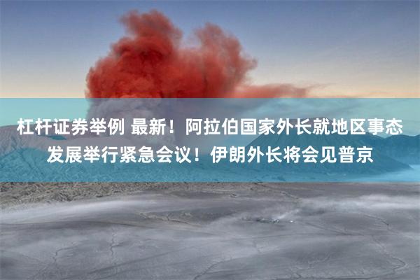 杠杆证券举例 最新！阿拉伯国家外长就地区事态发展举行紧急会议！伊朗外长将会见普京