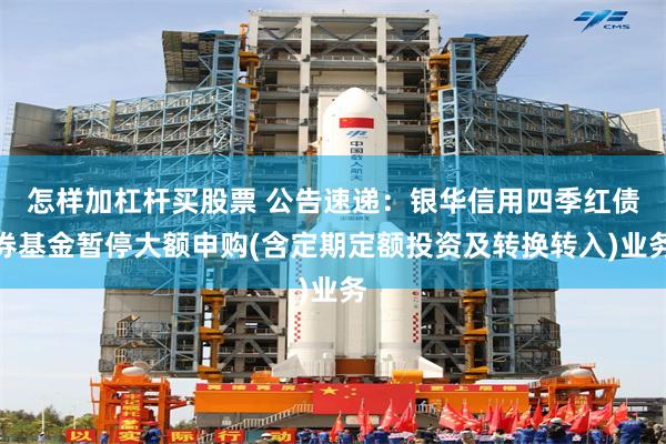 怎样加杠杆买股票 公告速递：银华信用四季红债券基金暂停大额申购(含定期定额投资及转换转入)业务
