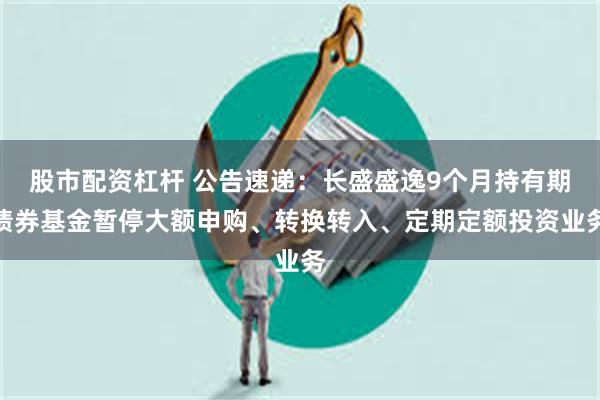 股市配资杠杆 公告速递：长盛盛逸9个月持有期债券基金暂停大额申购、转换转入、定期定额投资业务