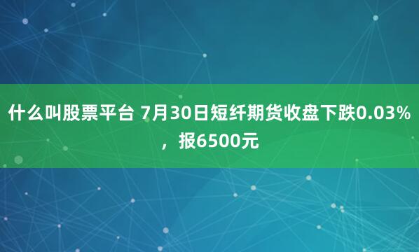什么叫股票平台 7月30日短纤期货收盘下跌0.03%，报6500元